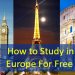 বিনামুল্যে উচ্চশিক্ষার  সুযোগ আছে ইউরোপের  যে দেশ গুলোতে।